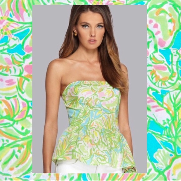 Lilly Pulitzer Tops - Lilly Pulitzer Elephant Ears Strapless Blouse